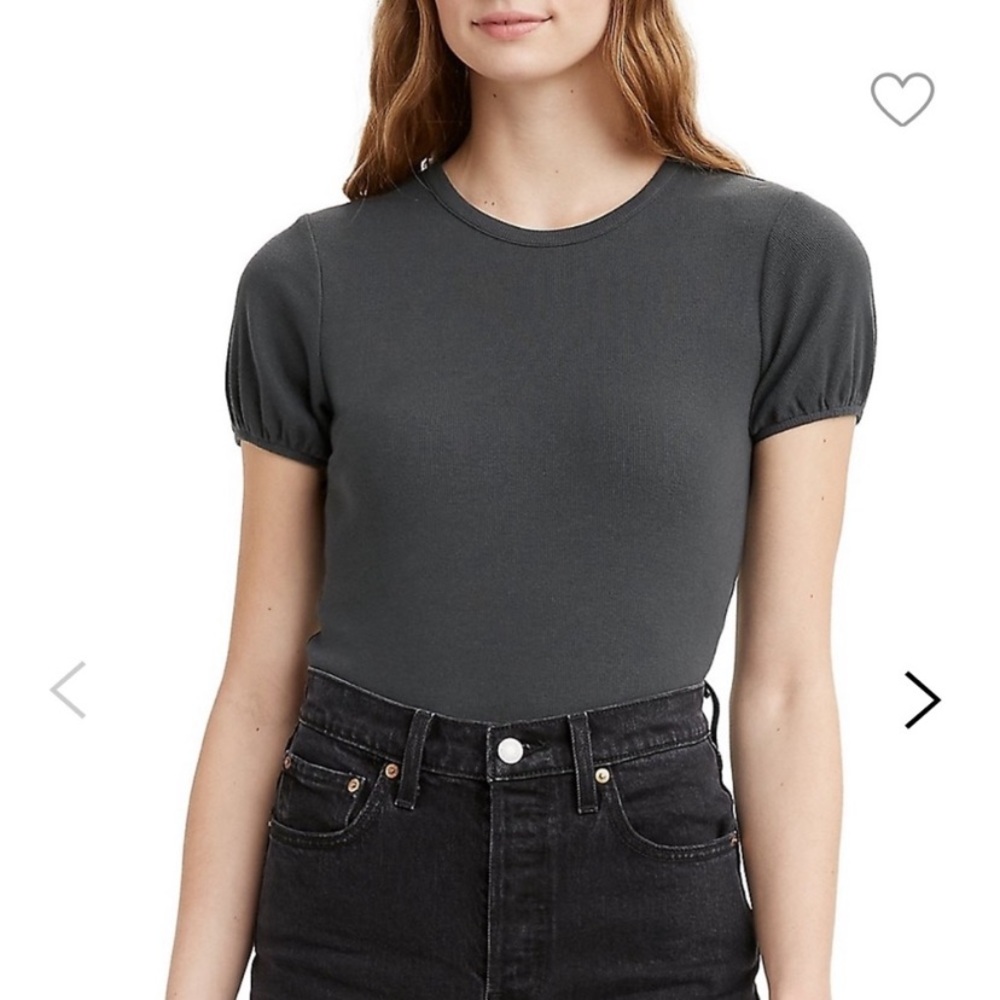 Levi’s black woman top crew neck shirt basic new blouse